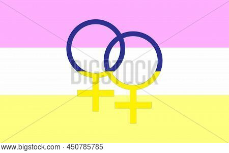 Lesbian Twinks Flag Symbol Icon. Lgbtq Symbol. Peace To Ukraine. Flag. Illustration