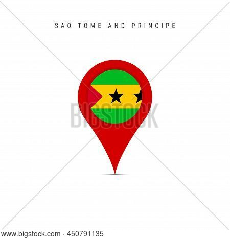 Teardrop Map Marker With Flag Of Sao Tome And Principe. Saint Thomas And Prince Flag Inserted In The
