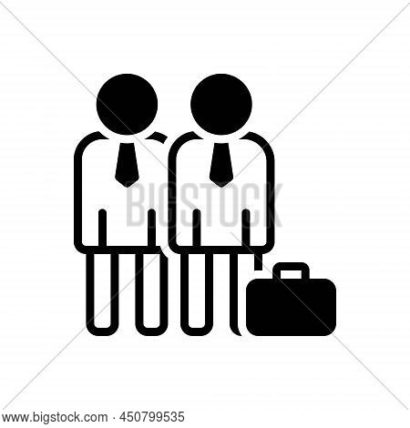Black Solid Icon For Companion Buddy Partner Fellow Friend Comrade Associate Sidekick
