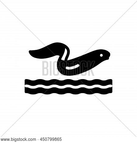Black Solid Icon For Aquatic Aqueous Water Riverain Marine Ocean Fish