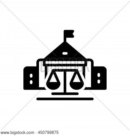 Black Solid Icon For Courts Authority Balance Courthouse Judgment Licit
