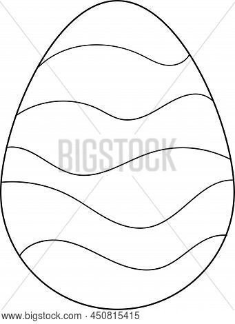 Painted Colorful Vector Easter Eggs Linear Set