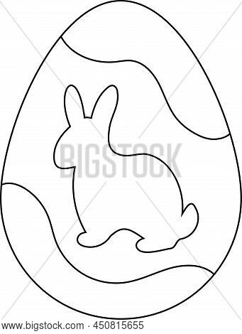 Painted Colorful Vector Easter Eggs Linear Set