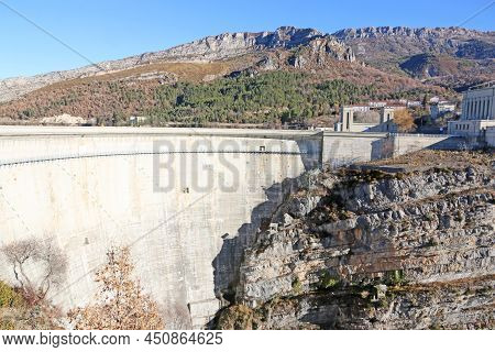Castillon Dam And Hydroelectric Plant In France