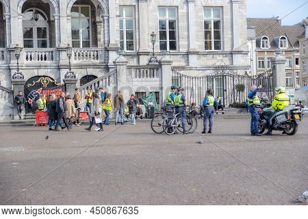 Maastricht, South Limburg, Netherlands. March 13, 2022. Protest: No Racism, No Fascism In The Counci