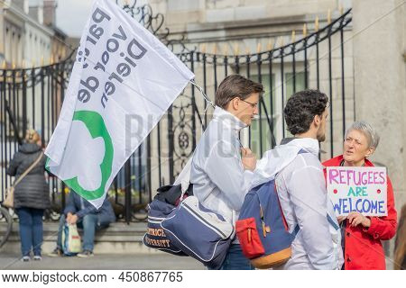 Maastricht, South Limburg, Netherlands. March 13, 2022. Protest: No Racism, No Fascism In The Counci