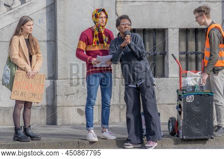Maastricht, South Limburg, Netherlands. March 13, 2022. Protest: No Racism, No Fascism In The Counci