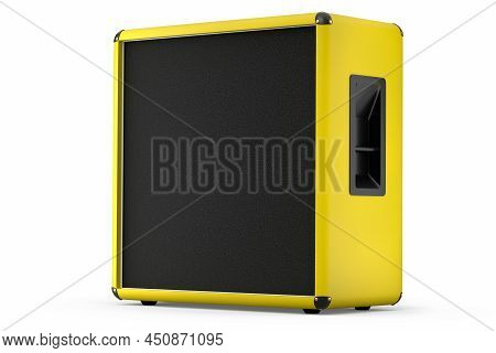 Classical Electric And Acoustic Guitar Amplifier Isolated On White Background.