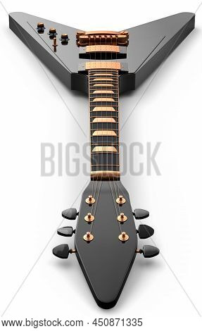 Close-up Electric Acoustic Guitar Isolated On White Background.