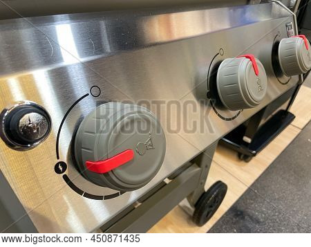 Gas Grill Regulator. Detail Of A Gas Grill