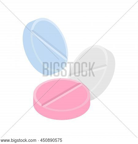 Pills And Drugs Composition Vector Colorful Realistic Icon