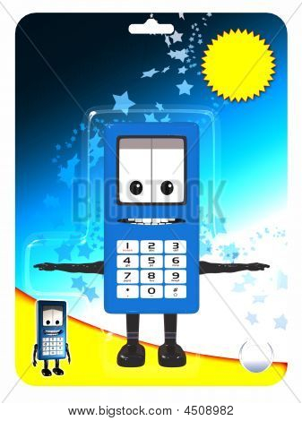 Toon de teléfono celular con el embalaje