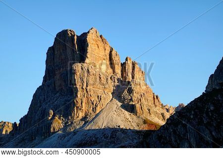 Averau Peak (2649 m) in the Dolomites, Italy, Europe                               