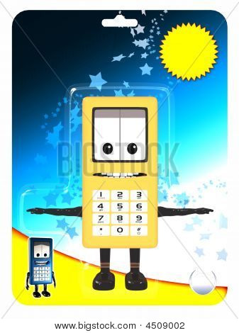 Toon de teléfono celular con el embalaje