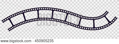 Old Frame Cinematic In Retro Style On Transparent Background. Vintage Cinema Movie Strip Vector Illu