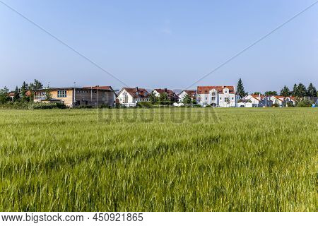New Housing Area Near The Meadow In Beautiful Landscape, Munich