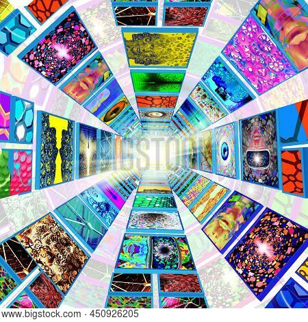Virtual Nft Art Crypto Museum And Metaverse Internet For Non-fungible Token Display As A Futuristic 