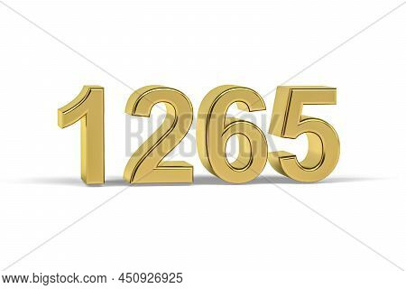 Golden 3d Number 1265 - Year 1265 Isolated On White Background - 3d Render