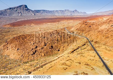 The Desert Landscape Of The Red Planet Similar To Mars. Teide National Park On The Island Of Tenerif
