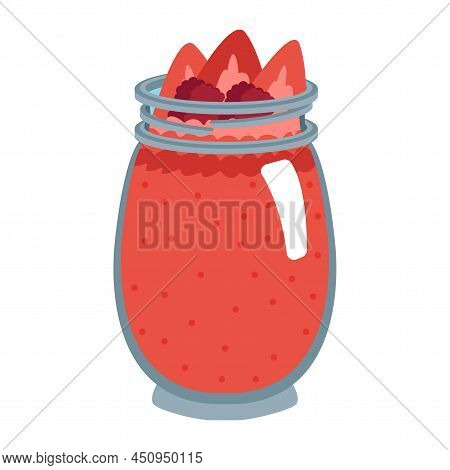 Isolated Strawbery Juice Food Healthy Nutrition Vector Illustration