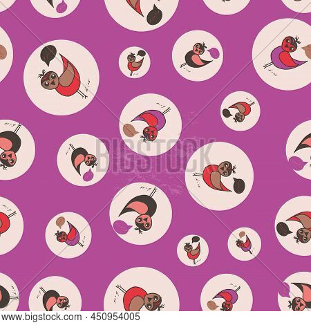 Birds With Text Seamless Repeat Pattern Print