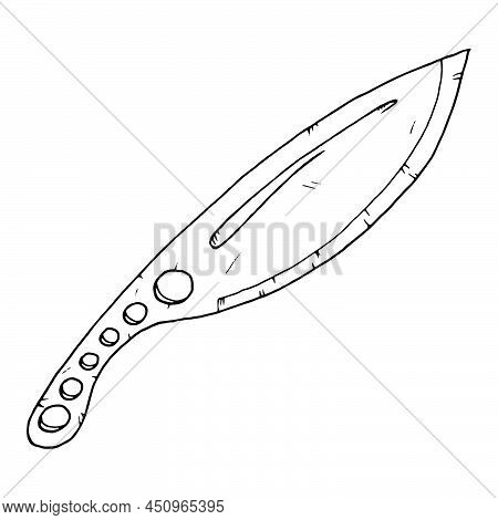 Throwing Knife. Vector Illustration Of A Throwing Knife. Knife Hand Drawn.