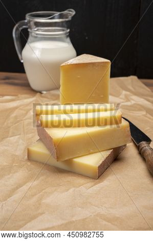 French Cheese Collection, Comte Cheese Made From Unpasteurized Cow's Milk In Franche-comte, France