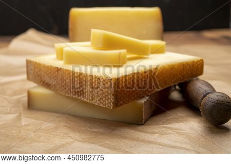 Swiss Cheese Collection, Gruyere Cheese Made From Unpasteurized Cow's Milk