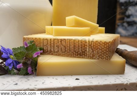 Swiss Cheese Collection, Gruyere Cheese Made From Unpasteurized Cow's Milk