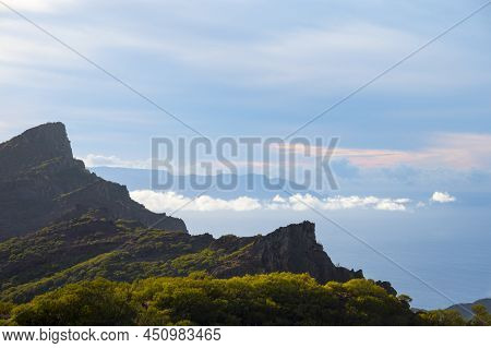 Mountains Range In Rural De Teno Park Near Isolated Village Masca On Tenerife And La Gomera Island O