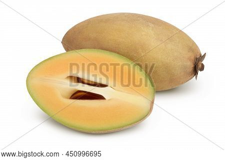 Sapodilla Isolated On White Background With Clipping Path And Full Depth Of Field