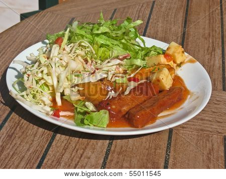 Assorted Salads And Meat Dishes