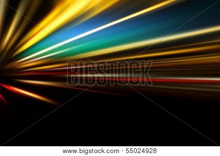 Speed Motion On Night Road