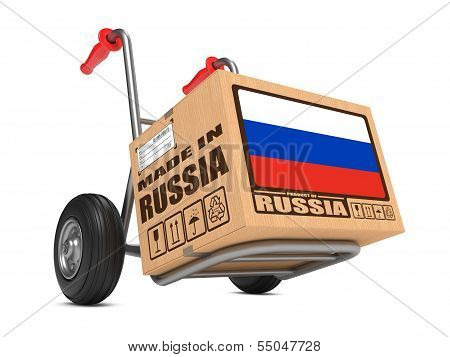 Made in Russia - Cardboard Box on Hand Truck.