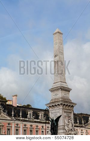 Obelisk At Praca Dos Restauradores In Lisbon