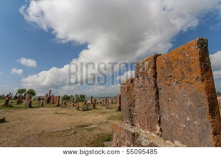 Tombstones At The Armenian Graveyard Noratus