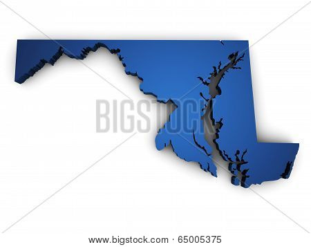 Map Of Maryland 3D Shape