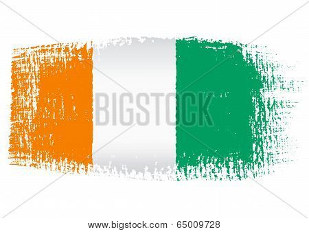 Brushstroke Flag Ivory Coast
