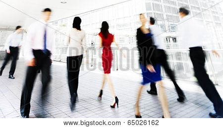 Business people in motion.