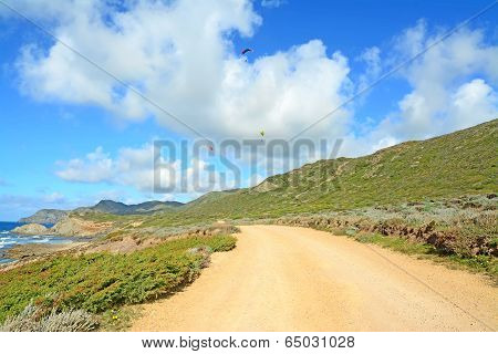 Dirt Road And Para Gliders