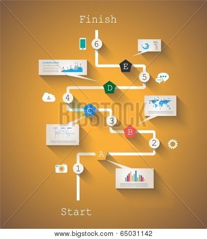 Original Style Infographic Template to display your data. 3D Effect and blend-made shadows, ready to cut and paste on evry surface
