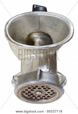 Above View Of Old Iron Meat Grinder