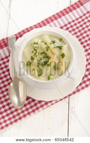Asparagus Cream Soup With Asparagus Tips