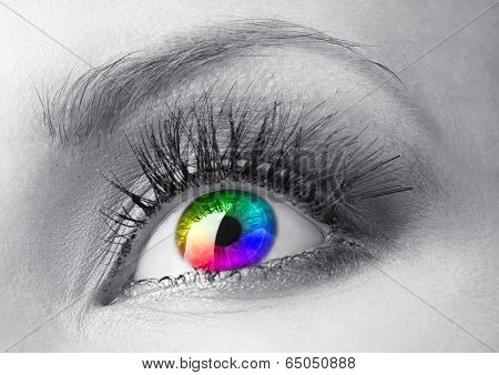 Beautiful colorful eye close up