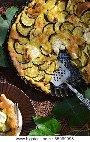 Clafoutis With   Zucchini And Goat Cheese