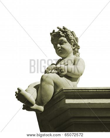 Isolated Classic Style Boy Sculpture
