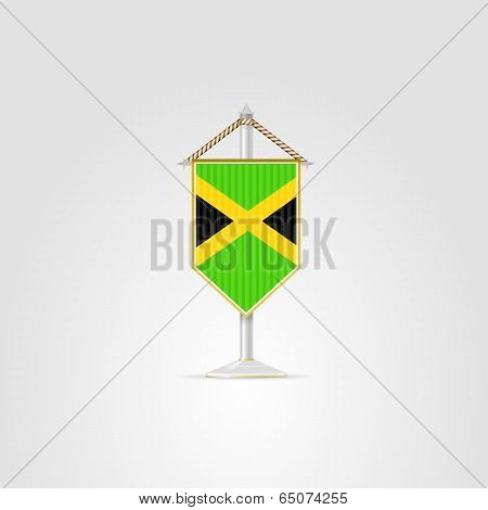 Illustration of national symbols of Caribbean countries. Jamaica.