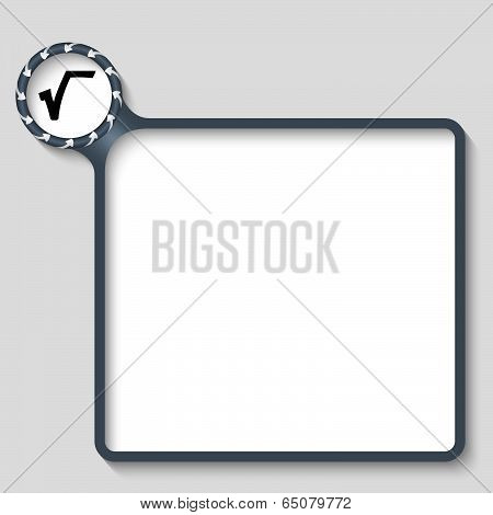 Vector Text Frame With Radix Sign And Arrows