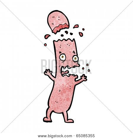 cartoon undercooked sausage