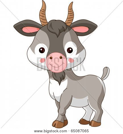 Farm animals. Illustration of cute Goat